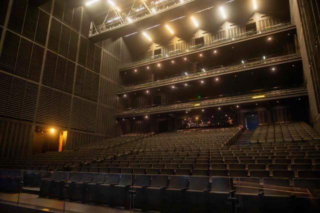 The interior of the Bio-Bio Theater, designed by Chilean architect Smiljan Radic, is pictured in Concepcion, Chile, on March 12, 2026. On March 12, the Pritzker Prize, the world's highest award in architecture, was awarded to Chilean Smiljan Radic Clarke, known especially for his use of natural materials, the Chicago-based organization announced. (Photo by Lukas Jara / AFP)