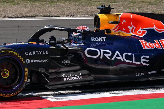 Red Bull Racing's Dutch driver Max Verstappen drives during a practice session ahead of the Formula One Chinese Grand Prix at the Shanghai International Circuit in Shanghai on March 13, 2026. (Photo by Jade Gao / AFP)