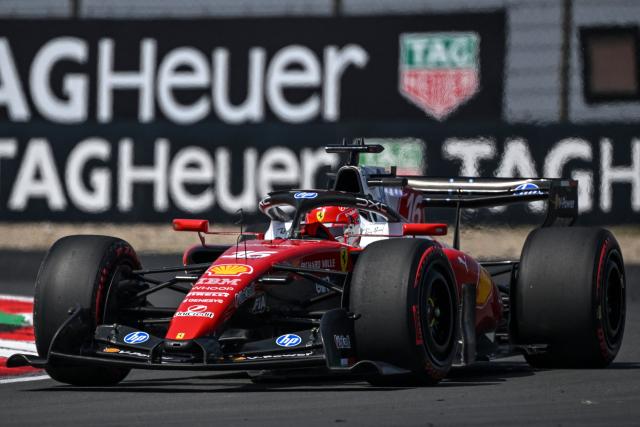 Ferrari's Monegasque driver Charles Leclerc drives during a practice session ahead of the Formula One Chinese Grand Prix at the Shanghai International Circuit in Shanghai on March 13, 2026. (Photo by JADE GAO / AFP)