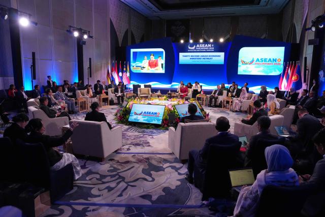 Economic ministers attend the 32nd ASEAN Economic Ministers’ Retreat and Related Meetings in Manila on March 13, 2026. (Photo by Aaron Favila / POOL / AFP)