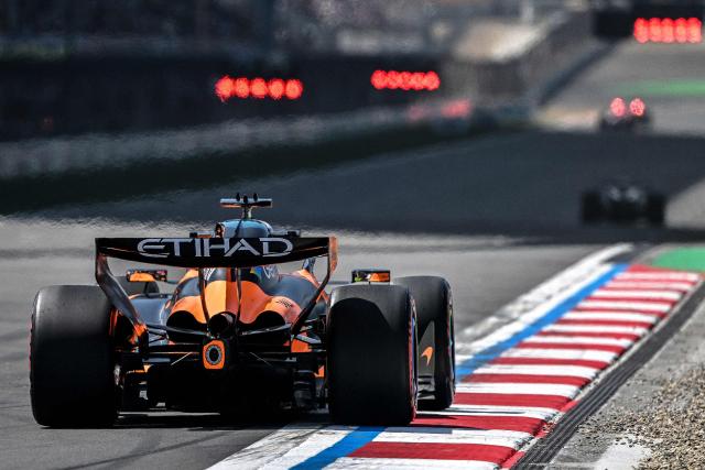McLaren's Australian driver Oscar Piastri drives during a practice session ahead of the Formula One Chinese Grand Prix at the Shanghai International Circuit in Shanghai on March 13, 2026. (Photo by Greg Baker / AFP)