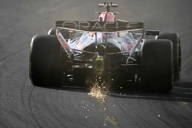 Red Bull Racing's Dutch driver Max Verstappen drives during the sprint qualifying session ahead of the Formula One Chinese Grand Prix at the Shanghai International Circuit in Shanghai on March 13, 2026. (Photo by Hector RETAMAL / AFP)