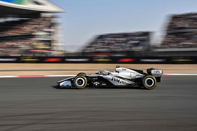 Cadillac's Finnish driver Valtteri Bottas drives during the sprint qualifying session ahead of the Formula One Chinese Grand Prix at the Shanghai International Circuit in Shanghai on March 13, 2026. (Photo by Hector RETAMAL / AFP)