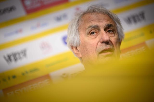 Nantes' newly appointed Bosnian head coach Vahid Halilhodzic attends a press conference at the Joneliere FC Nantes headquarters in La Chapelle-sur-Erdre on March 13, 2026. (Photo by Loic VENANCE / AFP)