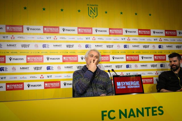 Nantes' newly appointed Bosnian head coach Vahid Halilhodzic attends a press conference at the Joneliere FC Nantes headquarters in La Chapelle-sur-Erdre on March 13, 2026. (Photo by Loic VENANCE / AFP)