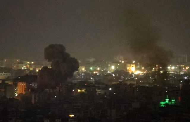 Smoke rises from the site of an Israeli airstrike that targeted an area in Beirut’s southern suburbs on March 13, 2026. UN Secretary General Antonio Guterres called on Israel and Hezbollah to "stop the war" at the start of a visit to Beirut, saying it was "no longer the time of armed groups". The UN will launch an urgent humanitarian fundraiser on March 13, to assist the more than 800,000 people registered as displaced in Lebanon. (Photo by AFP) / 