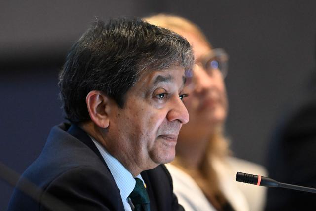 The Inter-American Commission on Human Rights Commissioner (CIDH) Riyad Insanally speaks during a public hearing on "Mexico: Situation of internal displacement" as part of the commission's 195th period of sessions in Guatemala City on March 13, 2026. (Photo by JOHAN ORDONEZ / AFP)