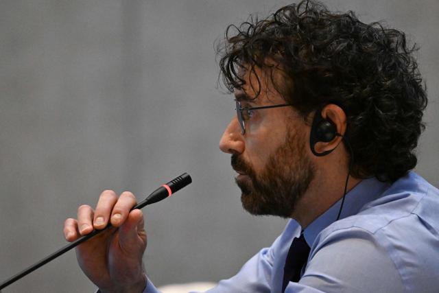Attorney with the ACLU Human Rights Program, Steven Watt, speaks during a public hearing on "US: Human rights situation in extraterritorial security operations" as part of the commission's 195th period of sessions in Guatemala City on March 13, 2026. (Photo by JOHAN ORDONEZ / AFP)