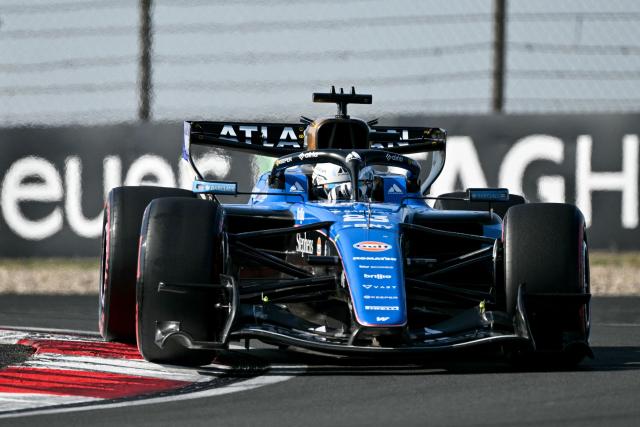 Williams' Thai driver Alexander Albon drives during the qualifying session ahead of the Formula One Chinese Grand Prix at the Shanghai International Circuit in Shanghai on March 14, 2026. (Photo by Greg Baker / AFP)