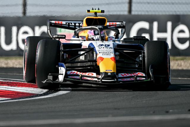 Racing Bulls' New Zealand driver Liam Lawson drives during the qualifying session ahead of the Formula One Chinese Grand Prix at the Shanghai International Circuit in Shanghai on March 14, 2026. (Photo by Greg Baker / AFP)