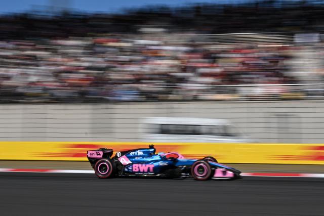 Alpine's French driver Pierre Gasly drives during the qualifying session ahead of the Formula One Chinese Grand Prix at the Shanghai International Circuit in Shanghai on March 14, 2026. (Photo by Hector RETAMAL / AFP)