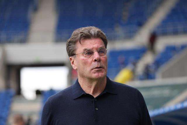 VfL Wolfsburg's head coach Dieter Hecking is pictured prior to the start of the German first division Bundesliga football match between TSG 1899 Hoffenheim and VfL Wolfsburg in Sinsheim, southwestern Germany on March 14, 2026. (Photo by Daniel ROLAND / AFP) / DFL REGULATIONS PROHIBIT ANY USE OF PHOTOGRAPHS AS IMAGE SEQUENCES AND/OR QUASI-VIDEO