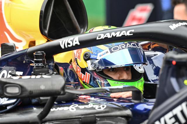 Red Bull Racing's French driver Isack Hadjar prepares to take the start of the Formula One Chinese Grand Prix at the Shanghai International Circuit in Shanghai on March 15, 2026. (Photo by Jade Gao / AFP)