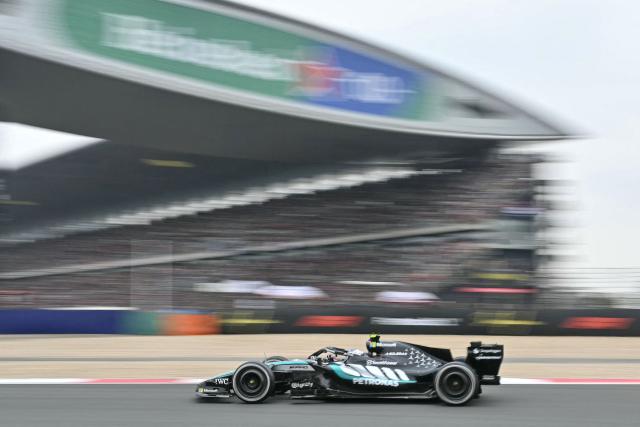 Mercedes' Italian driver Kimi Antonelli drives during the Formula One Chinese Grand Prix at the Shanghai International Circuit in Shanghai on March 15, 2026. (Photo by HECTOR RETAMAL / AFP)