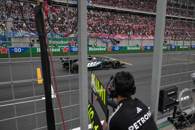Mercedes' Italian driver Kimi Antonelli drives during the Formula One Chinese Grand Prix at the Shanghai International Circuit in Shanghai on March 15, 2026. (Photo by Andy Wong / POOL / AFP)