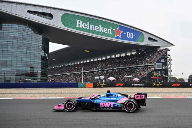 Alpine's French driver Pierre Gasly drives during the Formula One Chinese Grand Prix at the Shanghai International Circuit in Shanghai on March 15, 2026. (Photo by Hector RETAMAL / AFP)