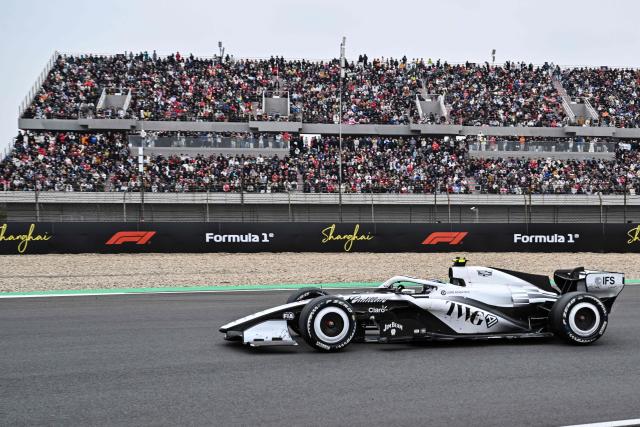 Cadillac's Mexican driver Sergio Perez drives during the Formula One Chinese Grand Prix at the Shanghai International Circuit in Shanghai on March 15, 2026. (Photo by Hector RETAMAL / AFP)