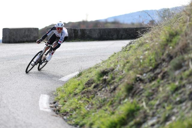 UAE Team Emirates - XRG's Spanish rider Marc Soler cycles downhill during the 8th and final stage of the Paris-Nice cycling race, 129.2 km between Nice and Nice, on March 15, 2026. (Photo by Anne-Christine POUJOULAT / AFP)