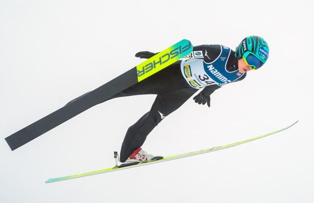 Winner Japan's Yuki Ito competes during the Women Individual Large Hill at the FIS Jumping World Cup in Holmenkollen, Oslo, Norway on March 15, 2026. (Photo by Terje Pedersen / NTB / AFP) / Norway OUT