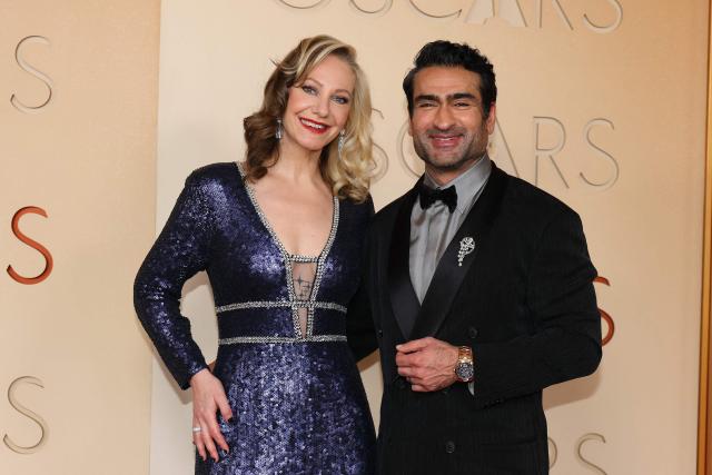 US writer Emily V. Gordon and Pakistani-US comedian Kumail Nanjiani attend the 98th Annual Academy Awards at the Dolby Theatre in Hollywood, California on March 15, 2026. (Photo by ANGELA WEISS / AFP)
