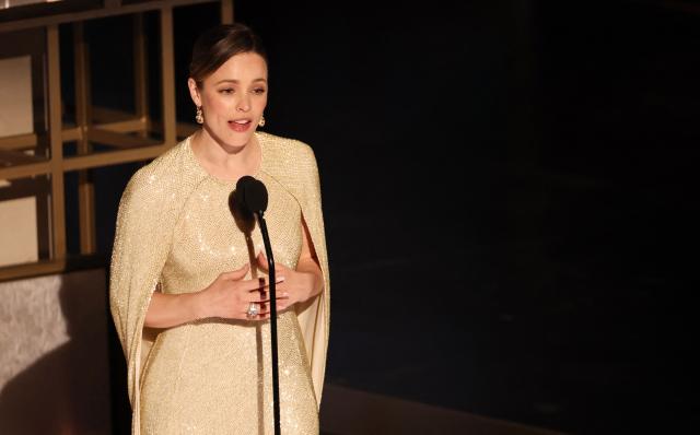 US actress Rachel McAdams speaks during an in memoriam segment onstage during the 98th Annual Academy Awards at the Dolby Theatre in Hollywood, California on March 15, 2026. (Photo by Patrick T. Fallon / AFP)