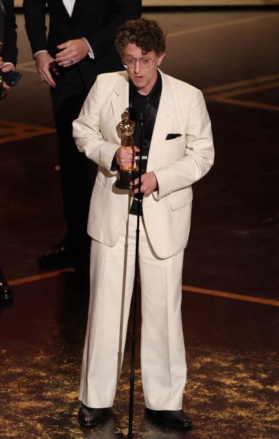 US documentary filmmaker David Borenstein accepts the award for Best Documentary Feature Film for "Mr. Nobody Against Putin" onstage during the 98th Annual Academy Awards at the Dolby Theatre in Hollywood, California on March 15, 2026. (Photo by Patrick T. Fallon / AFP)