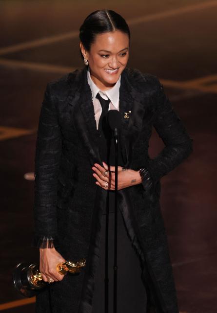 TOPSHOT - US cinematographer Autumn Durald Arkapaw accepts the award for Best Cinematography for "Sinners" onstage during the 98th Annual Academy Awards at the Dolby Theatre in Hollywood, California on March 15, 2026. (Photo by Patrick T. Fallon / AFP)