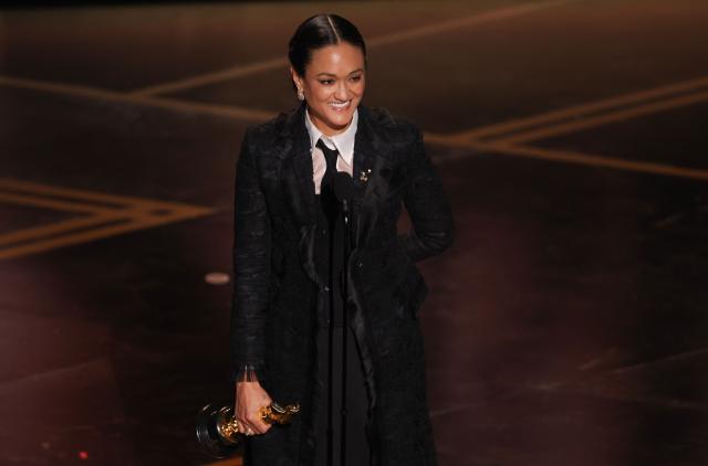 US cinematographer Autumn Durald Arkapaw accepts the award for Best Cinematography for "Sinners" onstage during the 98th Annual Academy Awards at the Dolby Theatre in Hollywood, California on March 15, 2026. (Photo by Patrick T. Fallon / AFP)