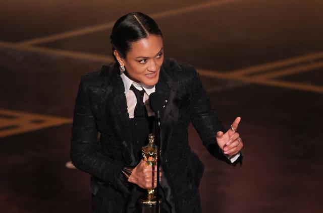 US cinematographer Autumn Durald Arkapaw accepts the award for Best Cinematography for "Sinners" onstage during the 98th Annual Academy Awards at the Dolby Theatre in Hollywood, California on March 15, 2026. (Photo by Patrick T. Fallon / AFP)
