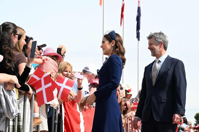 Denmark's King Frederik X and Queen Mary meet with the public during a visit to the Australian War Memorial in Canberra on March 16, 2026. (Photo by LUKAS COCH / POOL / AFP)