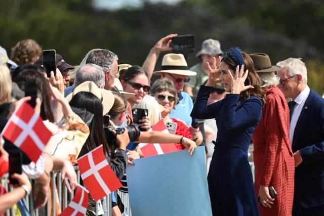 Denmark's King Frederik X and Queen Mary meet with the public during a visit to the Australian War Memorial in Canberra on March 16, 2026. (Photo by LUKAS COCH / POOL / AFP)