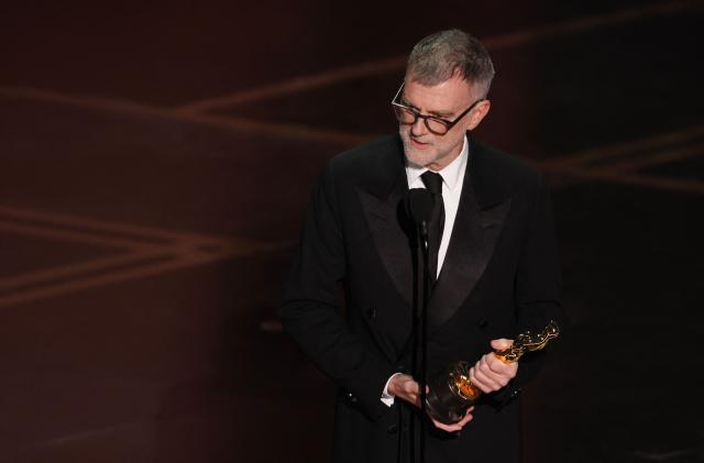 US director Paul Thomas Anderson accepts the award for Best Director for "One Battle After Another" onstage during the 98th Annual Academy Awards at the Dolby Theatre in Hollywood, California on March 15, 2026. (Photo by Patrick T. Fallon / AFP)