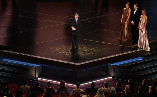 US director Paul Thomas Anderson accepts the award for Best Director for "One Battle After Another" onstage during the 98th Annual Academy Awards at the Dolby Theatre in Hollywood, California on March 15, 2026. (Photo by Patrick T. Fallon / AFP)