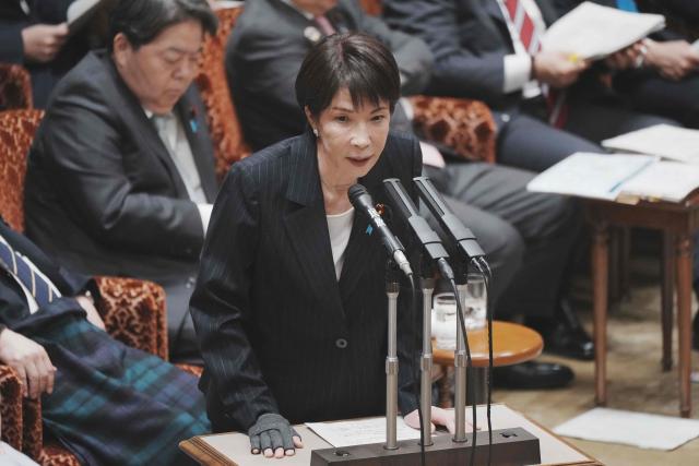 Japan's Prime Minister Sanae Takaichi answers questions at a budget committee session of the House of Councillors in Parliament in Tokyo on March 16, 2026. (Photo by Kazuhiro NOGI / AFP)