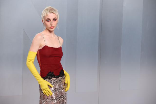 US Youtuber, podcaster Emma Chamberlain attends the Vanity Fair Oscar Party at the Los Angeles County Museum of Art (LACMA) in Los Angeles on March 15, 2026. (Photo by Jean Baptiste Lacroix / AFP)