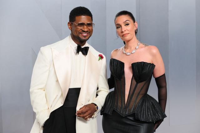 US singer-Songwriter Usher Raymond IV and US singer Jennifer Goicoechea attends the Vanity Fair Oscar Party at the Los Angeles County Museum of Art (LACMA) in Los Angeles on March 15, 2026. (Photo by Jean Baptiste Lacroix / AFP)