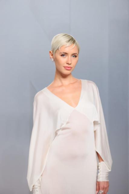 US model Iris Law attends the Vanity Fair Oscar Party at the Los Angeles County Museum of Art (LACMA) in Los Angeles on March 15, 2026. (Photo by Jean Baptiste Lacroix / AFP)