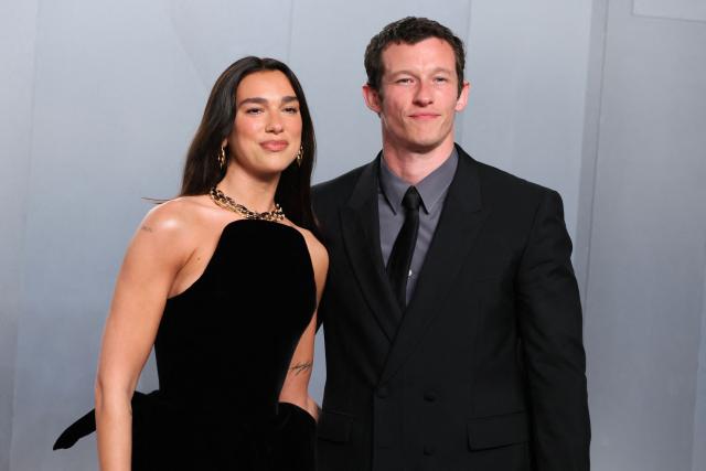 English singer and songwriter Dua Lipa and British actor Callum Turner attends the Vanity Fair Oscar Party at the Los Angeles County Museum of Art (LACMA) in Los Angeles on March 15, 2026. (Photo by Jean Baptiste Lacroix / AFP)