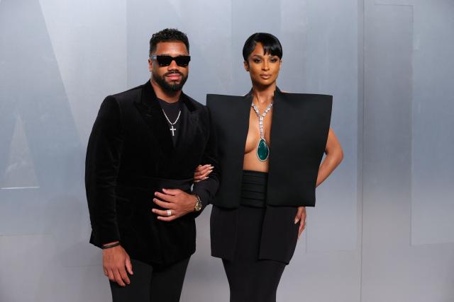 US football player Russell Wilson and US singer Ciara attends the Vanity Fair Oscar Party at the Los Angeles County Museum of Art (LACMA) in Los Angeles on March 15, 2026. (Photo by Jean Baptiste Lacroix / AFP)