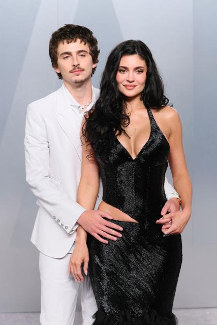 French-US actor Timothee Chalamet and US entrepreneur Kylie Jenner attends the Vanity Fair Oscar Party at the Los Angeles County Museum of Art (LACMA) in Los Angeles on March 15, 2026. (Photo by Jean Baptiste Lacroix / AFP)