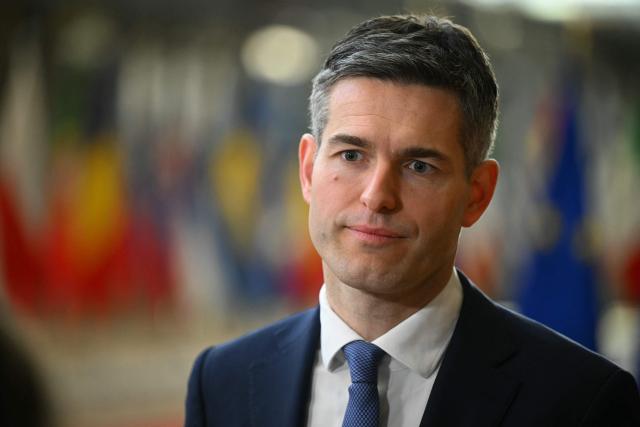 Netherlands' Foreign Minister, Tom Berendsen arrives for a Foreign Affairs Council to discuss Russia’s war of aggression against Ukraine and the situation in the Middle East, in Brussels on March 16, 2026. (Photo by NICOLAS TUCAT / AFP)