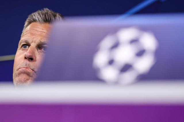 Bodoe/Glimt’s coach Kjetil Knutsen attends gives a press conference on the eve of their UEFA Champions League last 16 second leg football match against Sporting CP at Jose Alvalade stadium in Lisbon on March 16, 2026. (Photo by PATRICIA DE MELO MOREIRA / AFP)