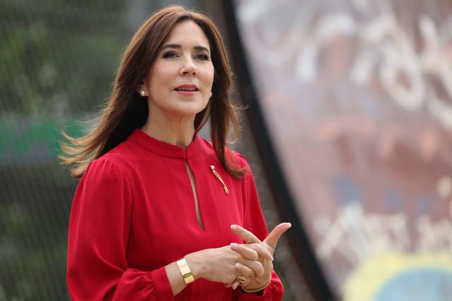 Denmark's Queen Mary visits the Prahan redevelopment project in Melbourne on March 17, 2026. (Photo by Martin Keep / POOL / AFP)