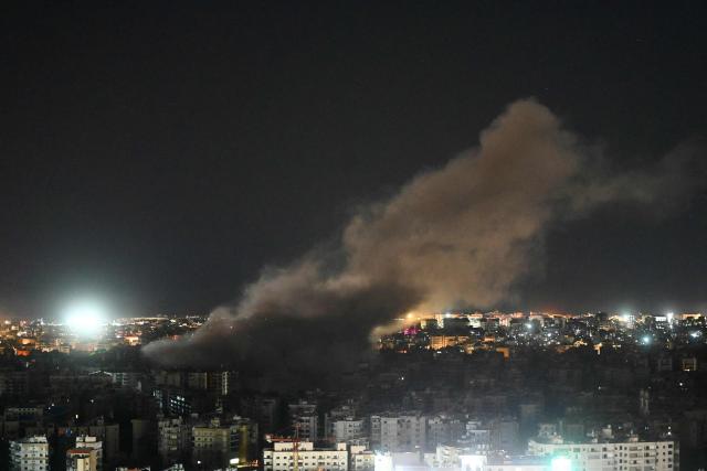 Smoke rises from the site of an Israeli airstrike that targeted an area in Beirut’s southern suburbs on March 17, 2026. Israel launched a wave of strikes on Tehran and Beirut on March 17, while attacks in Baghdad drew neighbouring Iraq deeper into the Middle East war that has sparked economic turmoil across the globe. (Photo by FADEL itani / AFP) / 