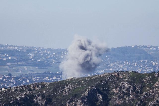 Smoke rises from the site of an Israeli airstrike that targeted an area in the southern Lebanese village of Arnoun on March 17, 2026. Israel launched a wave of strikes on Tehran and Beirut on March 17, while attacks in Baghdad drew neighbouring Iraq deeper into the Middle East war that has sparked economic turmoil across the globe. (Photo by AFP) / 