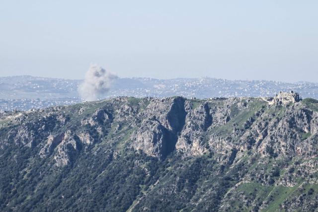 Smoke rises from the site of an Israeli airstrike that targeted an area in the southern Lebanese village of Arnoun on March 17, 2026. Israel launched a wave of strikes on Tehran and Beirut on March 17, while attacks in Baghdad drew neighbouring Iraq deeper into the Middle East war that has sparked economic turmoil across the globe. (Photo by AFP) / 