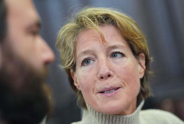 Defendant German entrepreneur and gastronome Christina Block (R) and her lawyer Ingo Bott wait for the continuation of the trial over alleged child abduction at the District Court in Hamburg, northern Germany, on March 17, 2026. The public prosecutor's office accuses Block, heiress of a steakhouse chain, of ordering the abduction of her daughter, born in 2010, and her son, born in 2013. According to the indictment, the background to this is an escalating custody dispute over many years between Block and her former husband, who have four children together. (Photo by Marcus Brandt / POOL / AFP)