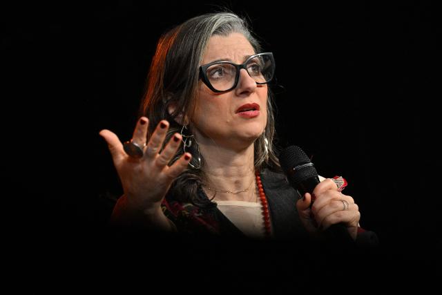 UN Special Rapporteur for the Palestinian Territories occupied since 1967, Francesca Albanese gestures as she speaks during a public event hosted by the Olof Palme International Center in Belgrade on March 17, 2026. The 48-year-old legal expert, who began her unpaid role in 2022, was sanctioned by the US under the Trump administration in July for her “biased and malicious” work, while France and Germany have called for her resignation over her remarks on Israel. (Photo by Andrej ISAKOVIC / AFP)