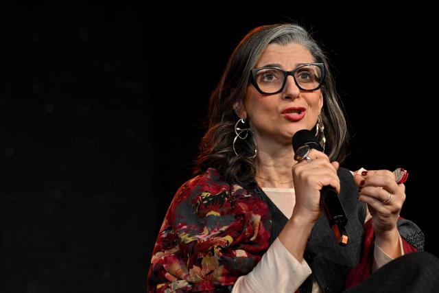 UN Special Rapporteur for the Palestinian Territories occupied since 1967, Francesca Albanese gestures as she speaks during a public event hosted by the Olof Palme International Center in Belgrade on March 17, 2026. The 48-year-old legal expert, who began her unpaid role in 2022, was sanctioned by the US under the Trump administration in July for her “biased and malicious” work, while France and Germany have called for her resignation over her remarks on Israel. (Photo by Andrej ISAKOVIC / AFP)