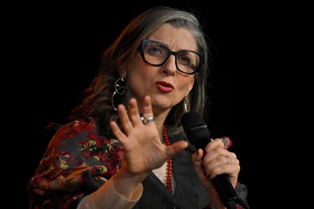 UN Special Rapporteur for the Palestinian Territories occupied since 1967, Francesca Albanese gestures as she speaks during a public event hosted by the Olof Palme International Center in Belgrade on March 17, 2026. The 48-year-old legal expert, who began her unpaid role in 2022, was sanctioned by the US under the Trump administration in July for her “biased and malicious” work, while France and Germany have called for her resignation over her remarks on Israel. (Photo by Andrej ISAKOVIC / AFP)